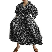 Kućne haljine duge ženske ležerne srušene rukave s V-izrezom Boho modni print High Split Maxi haljina