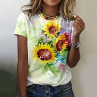 Cvjetni bluze za žene ljetne majice za slobodno vrijeme za lakiranje