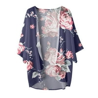 Kimonos za žene Pogorke kupaćih kostimi, cvjetni print Šifon Cardigan Lagana plaža Prikrijte otvorenu