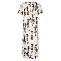 Haljina za plažu Ženska haljina za ljetne ruffle Ženske haljine bez rukava, ljeto V-izrez Casual Boja