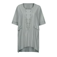 Yuehao suknje za žene Žene V-izrez kratki rukav Vintage Tassels Hem Flapper haljina MIDI Dužina