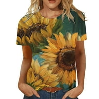 Ženske ljetne kratke rukave na vrhu casual labavog V izrez T izrez T majice sa džepom