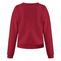 Ženski gumb Down Tunnic Trup s dugim rukavima Geometrijski kontrast boja pulover okrugli vrat Tees Jesen