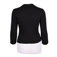 Bluze za slobodno vrijeme s slobodnim rukavima cvjetni vrhovi Henley Fashion za žene crna 2xl