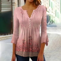 Neilla Ženska majica za majicu s kratkim rukavima TAME BAGGY TUNIC BLUSE PEATHER PRINT pulover perje