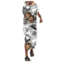 Ženska padžama Set- posteljina cvjetna odjeća za spavanje sa kaprima hlače salon za salon