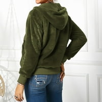 Caicj Fall odjeća za žene ženski dugi rukav vafli pleteni kardigan otvoren prednji kozdan džemper s džepovima kafa, XL