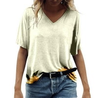 Ženska ljetna košulja s kratkim rukavima s V-izrezom
