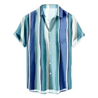 Mens majice na dugme, vežba za vezu za golf kratke plaža od punog gumba uz kratki rukav ljetna majica