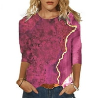 Žene Elegantne kratkih rukava TOPS Dressy casual gumb Up V izrez Pleted cvjetne majice Bluze Ljeto Comfy