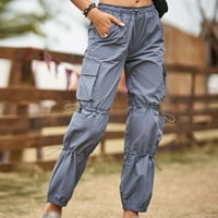 Amousa ženska moda retro casual labava punjača širine nogu sa džepovima sa džepovima