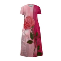 Ljetna haljina za prodaju za žene plus veličine kratkih rukava za tisak cvjetnog uzorka šifonska haljina