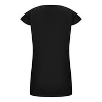 CETHRIO ženske košulje - modni uzročni V-izrez Slatka kratka rukava ljetna bluza na vrhu nebesko plave