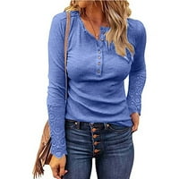 Bluze za žene za žene Moda moda plus veličina gradijentna boja V-izrez majica kratkih rukava Bluza Big