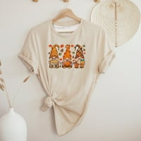 Luxplum majica za žene Square vrat ljetni vrhovi kratki rukav majica Bohemian Tee Radni pulover bijeli