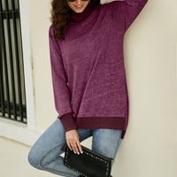 Wotryit Womens Boho Open Front Cardigan Colorblock V izrez dugih rukava Slobodne pletene džempere Ženske džempere