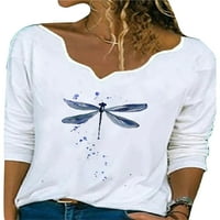 Ženski odobrenje ispod $ velike veličine v-izrez bluza grafički otisci casual labdene majice za majice
