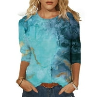 Žene ljetne vrhove bluza Čvrsti kratki rukav povremeni ženski majica V-izrez Navy XL