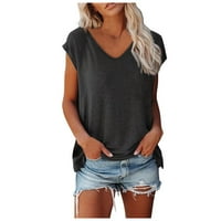 Zkozptok Ženske vrhove Plus size Trendy Dužina rukava čipke Gradient T-majice Ležerne prilike, Bluze, crna, XXL