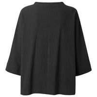 Zhiful ženske slatke košulje vrhovi ženskog casual pulover pera Ispis V-izrez jesen zimski dugi rukav