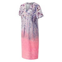 Beppter vrhovi za žene ljetne vrhove za ženska bluza za žene Elegantne cvjetne tiskene majice s kratkim