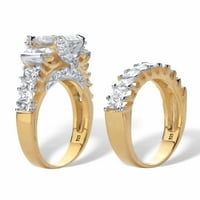 Mauli dragulji za žene karat dva kamena vinta dijamantna prstenastog prstena 14k bijelo zlato