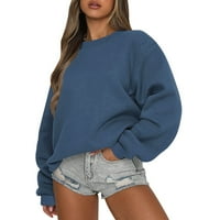Košulje s dugim rukavima za žene Ženska Ležerna moda Print Dugi rukav O-izrez Revel Udobni pulover