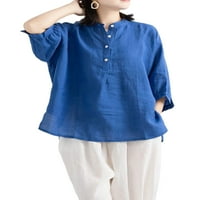 Ljetne ženske tuničke vrhove Dreske asimetrične majice Modni kratki rukovi Ters Casual Solid Color T