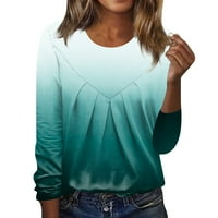 Ausyst ženske vrhove ležerne ljetne ispis kratkih rukava okrugla vrata labava majica bluza vrhova klirence