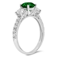 Waroomhouse Prsten Francuski stil osjetljiv metalni zeleni zircon lančani prsten za klub