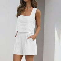 Ženske ljetne haljine za žene haljina za sunčanje, casual srednje dužine V-izrezano bijelo l