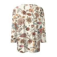 Dianli Womens Ljeto Plus Veličina Ležerne prilike, kratki rukav V-izrez T-majica Sundress Tie-Dye Print