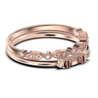 0. CT Sjajno princeze simulirani ružičasti turmalin 14k bijeli zlatni pasijans prsten sz 7