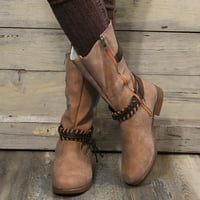 TAWOP WOMENS Fall Boots, čizme s niskim potpeticama Boots Nubuck kožne čizme Zgodne čizme čarape za