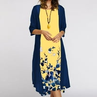 Žkozptok haljine za ženske plažne cvjetne suknje Thig-Duljina haljina bez rukava Casure, BOHO CENSE