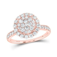 Bijeli prirodni dijamantski angažman i vjenčani trio mladenkin prsten u 10k bijelo zlato, veličina prstena