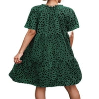 Cuoff haljine Ženski povremeni modni print o izrez srednje duge dužine dva zelena m